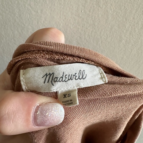 Madewell Linen-Blend Asbury Tee in Light Brown size XS EUC - Picture 8 of 10